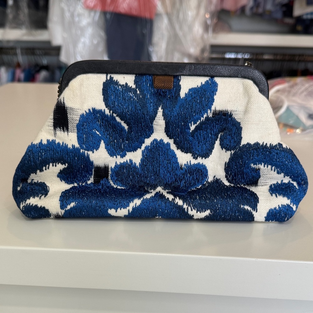 Blue and White Clutch Bag by Marrian Paquette